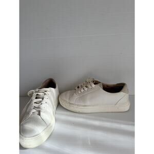 FRANKiE4 Women’s White Leather Sneakers Size 6 Gray Heel Comfortable Shoes